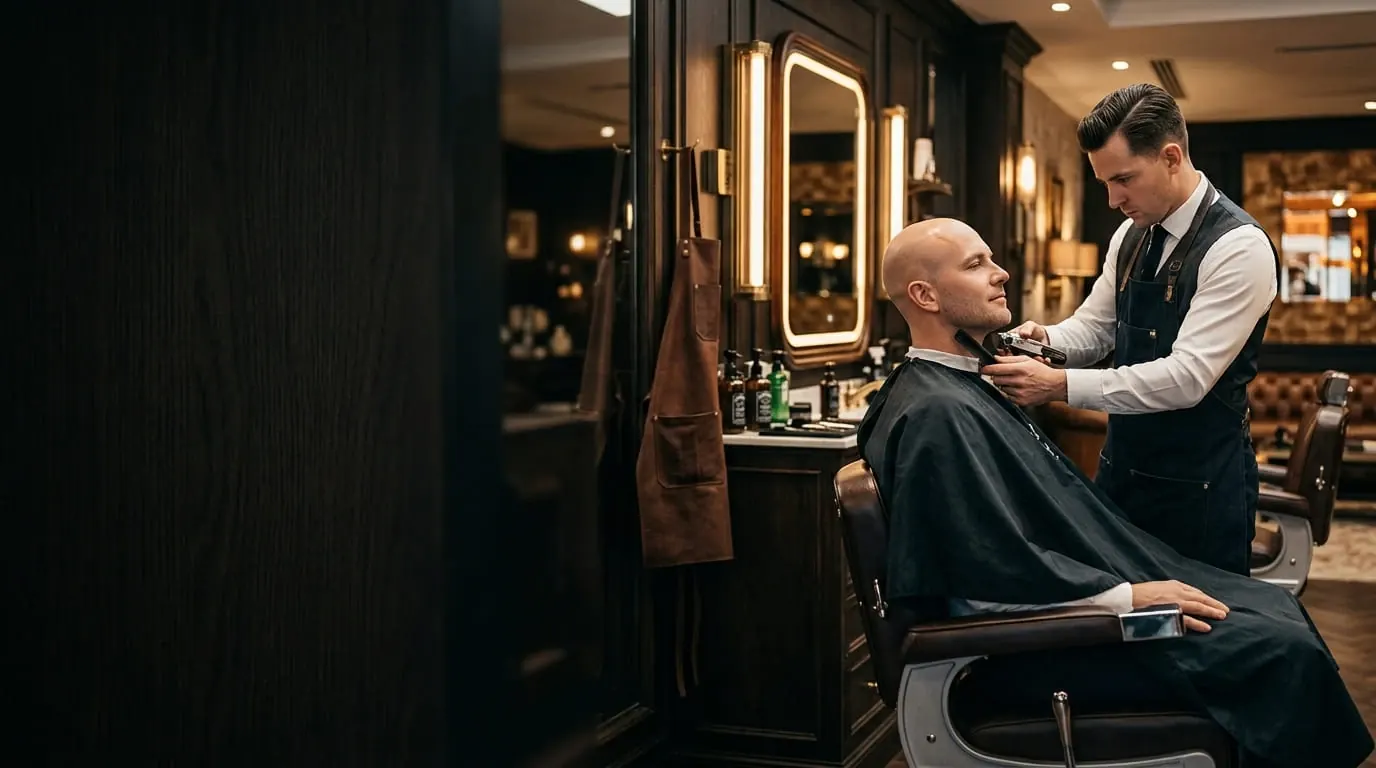 Un client profite d'une experience de coiffure personnalisee dans un barber shop moderne pres de Remire-Montjoly